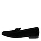 Black Velvet Loafers Formal Men Dress Shoes