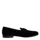 Black Velvet Loafers Formal Men Dress Shoes