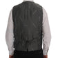 Elegant Gray Striped Waistcoat Vest