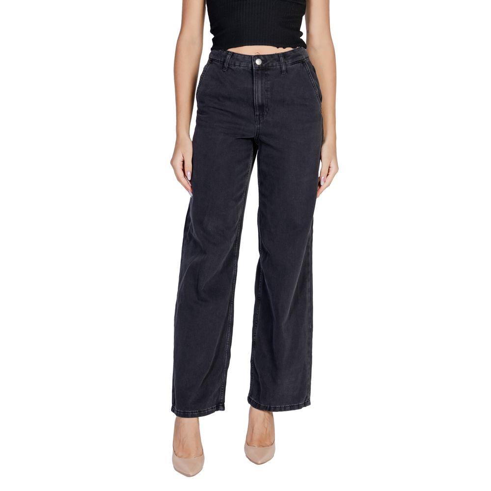 Black Cotton Jeans & Pant