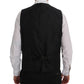 Elegant Gray Striped Men's Waistcoat Vest