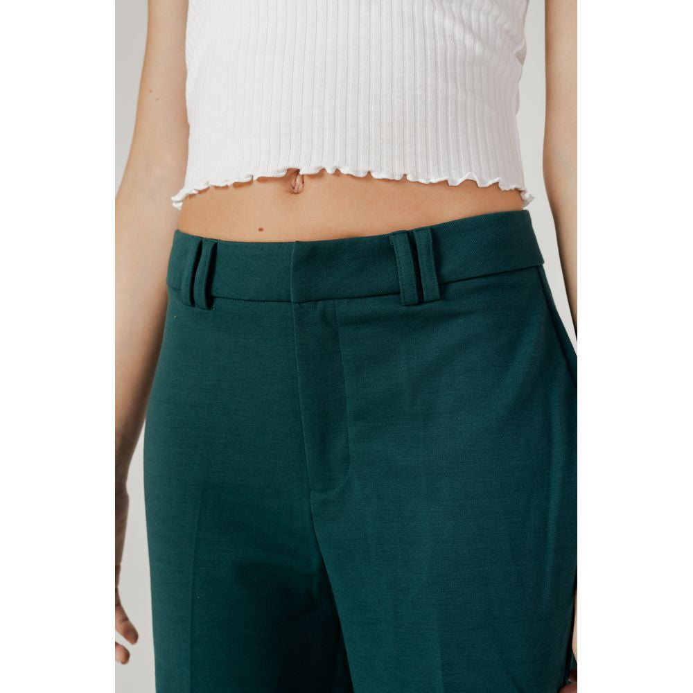 Green Polyester Jeans & Pant