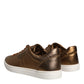 Gold Leather Logo London Men Sneaker Shoes