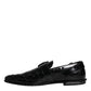 Black Embellished Derby Monk Strap Shoes