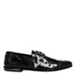 Black Embellished Derby Monk Strap Shoes