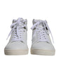 White Leather Mid Top Men Sneakers Shoes