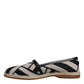 Black White Stripes Slip On Espadrille Shoes