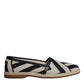 Black White Stripes Slip On Espadrille Shoes