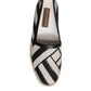 Black White Stripes Slip On Espadrille Shoes