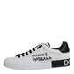 White Leather Logo Portofino Sneakers Shoes