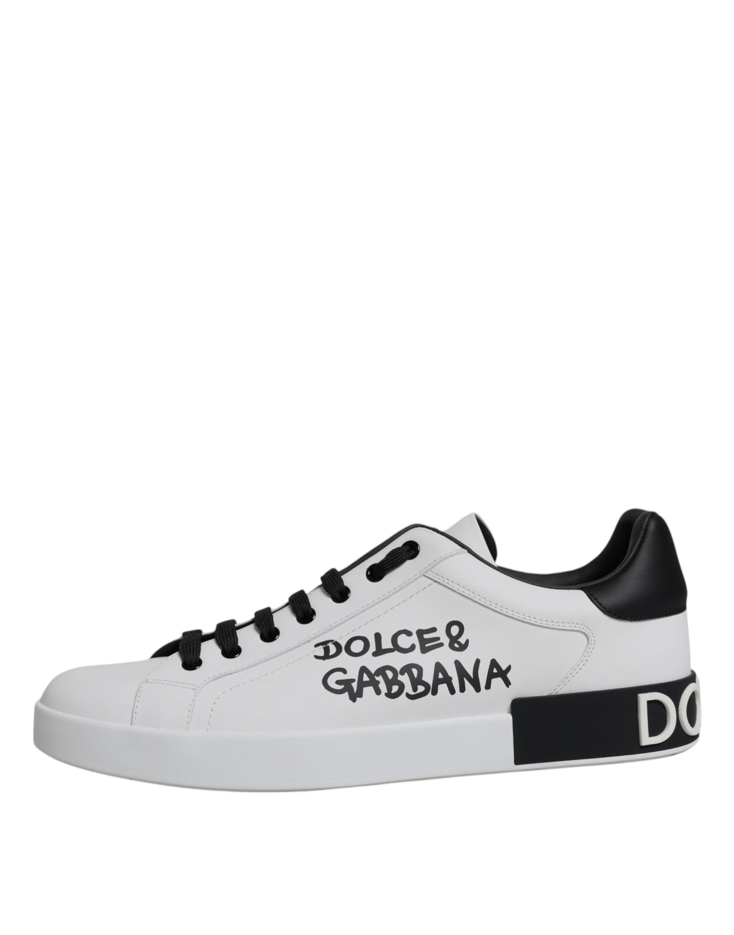 White Leather Logo Portofino Sneakers Shoes