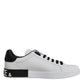 White Leather Logo Portofino Sneakers Shoes