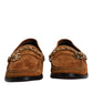 Brown Suede Leather Loafers Dress Shoes