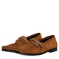 Brown Suede Leather Loafers Dress Shoes