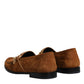 Brown Suede Leather Loafers Dress Shoes