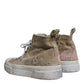 Beige White Canvas High Top Sneakers Shoes