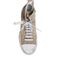 Beige White Canvas High Top Sneakers Shoes