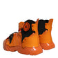 Orange Multi Panel Chunky High Top Sneakers Shoes