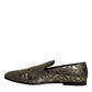 Gold Jacquard Flats Men Loafers Dress Shoes