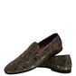 Gold Jacquard Flats Men Loafers Dress Shoes