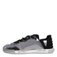 Silver Black Nylon NS1 Low Top Sneakers Shoes