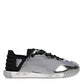 Silver Black Nylon NS1 Low Top Sneakers Shoes