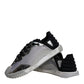 Silver Black Nylon NS1 Low Top Sneakers Shoes