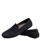 Blue Calf Leather Slip On Men Moccasin Shoes