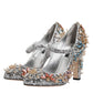 Silver Sequin Embellished Heels Pumps Shoes