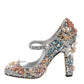 Silver Sequin Embellished Heels Pumps Shoes