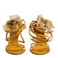 Orange Flower Applique Keira Sandals Shoes