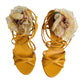 Orange Flower Applique Keira Sandals Shoes