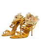 Orange Flower Applique Keira Sandals Shoes