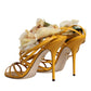 Orange Flower Applique Keira Sandals Shoes