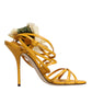 Orange Flower Applique Keira Sandals Shoes