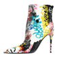 Multicolor Graffiti Keira Mid Calf Boots Shoes