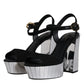 Black Mirror Heels Platform Sandals Shoes