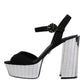 Black Mirror Heels Platform Sandals Shoes