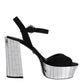 Black Mirror Heels Platform Sandals Shoes