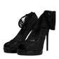 Black Stretch Taormina Lace Boots Shoes