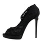 Black Stretch Taormina Lace Boots Shoes