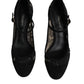 Black Mary Jane Taormina Lace Pumps Shoes