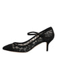 Black Mary Jane Taormina Lace Pumps Shoes