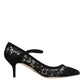 Black Mary Jane Taormina Lace Pumps Shoes