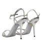 Silver Keira Ankle Strap Sandals Shoes