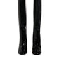 Black Patent Leather Vally High Boots Shoes