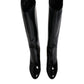 Black Patent Leather Vally High Boots Shoes