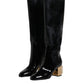 Black Patent Leather Vally High Boots Shoes