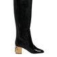 Black Patent Leather Vally High Boots Shoes