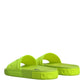 Green Rubber Slides Sandals Beachwear Shoes